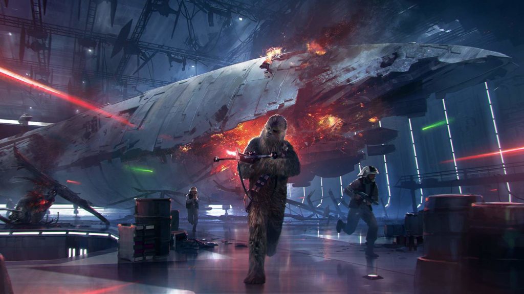 Concept art for Chewbacca in the Death Star.