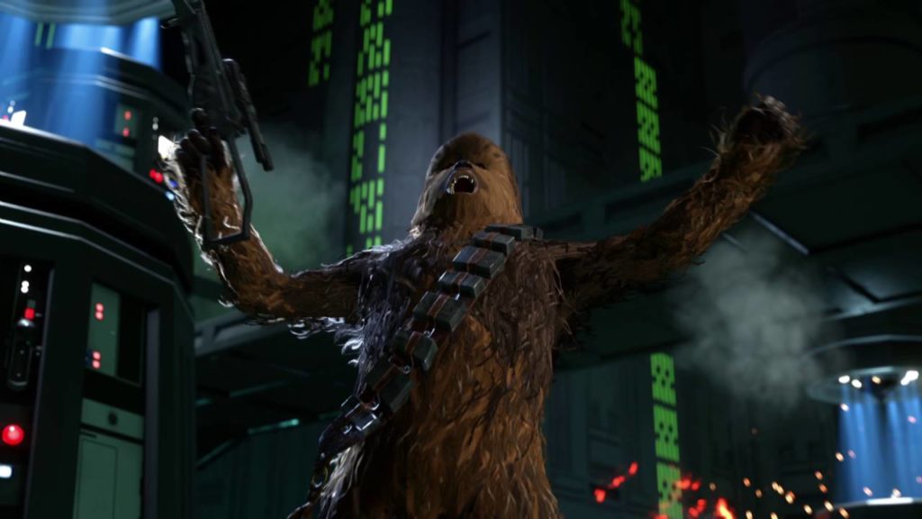 Chewbacca's fur in Battlefront's latest trailer.