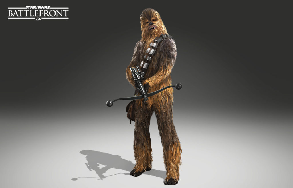 Chewbacca's fur in an image render for Battlefront.