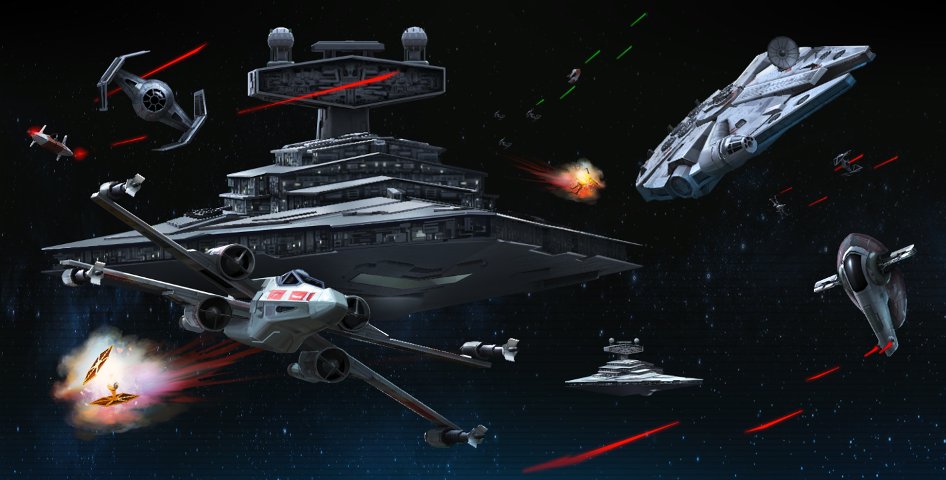 Artwork for Galaxy of Heroes' Ships mode.