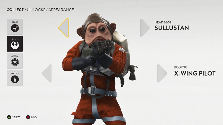 Example of new customization screen in Battlefront.