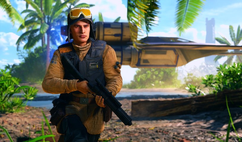 Rebel trooper on Scarif in Battlefront. Image by Cinematic Captures.