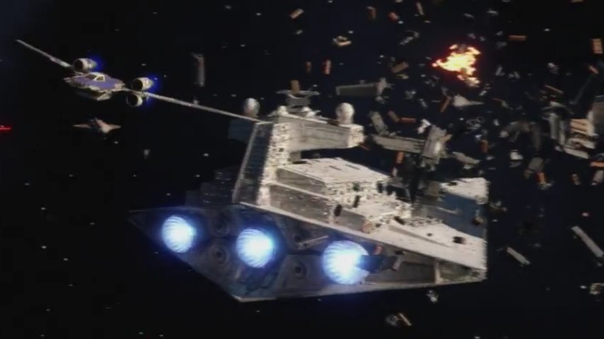 U-Wing exiting the space battle above Scarif.