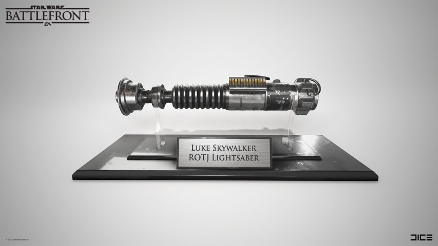 A 3D model of Luke's lightsaber in Battlefront.