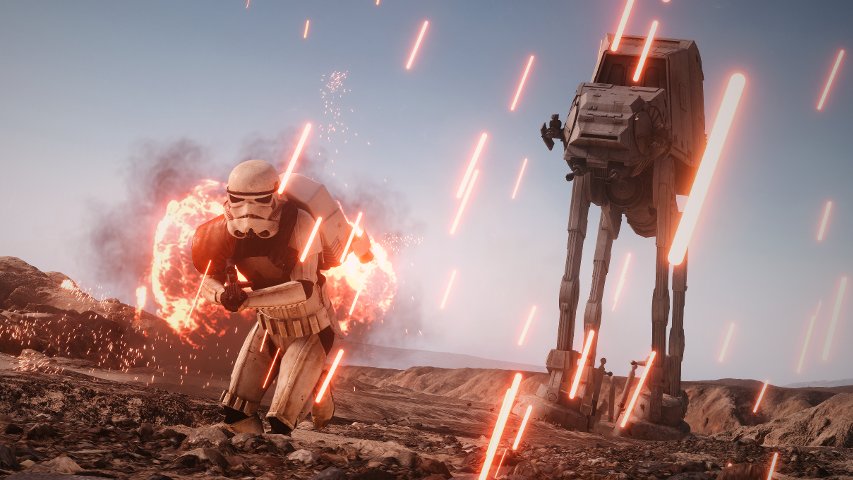 Stormtrooper being attacked in Battlefront. Image by Cinematic Captures.