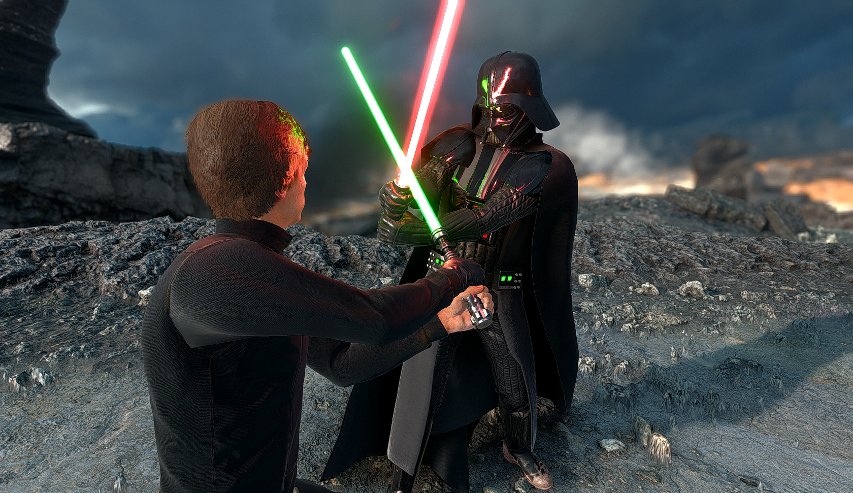 Vader versus Luke in Battlefront. Image by Cinematic Captures.