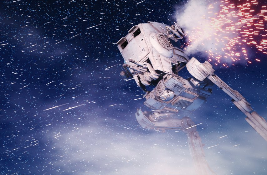 An AT-ST in Battlefront. Image by Cinematic Captures.