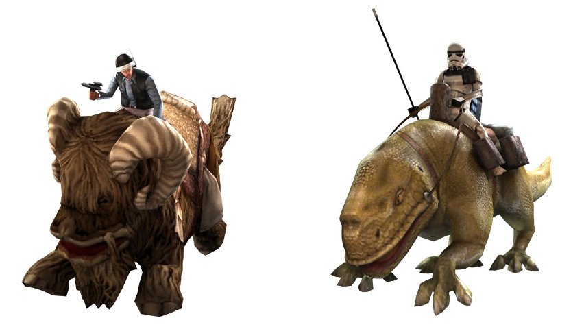 Bantha Rider and Dewback Rider in Force Arena.