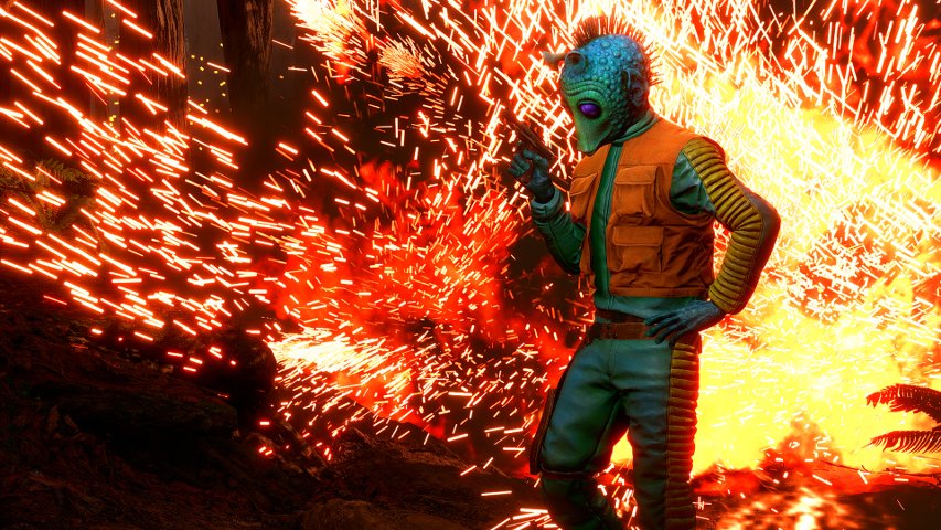 Greedo and a blast in Battlefront. Image by Cinematic Captures.