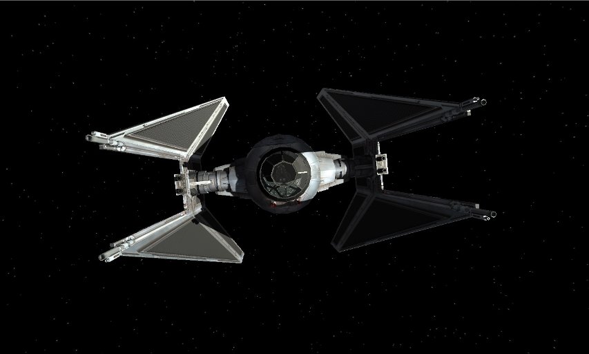 The TIE Interceptor in the HD X-Wing mod, XWVM.