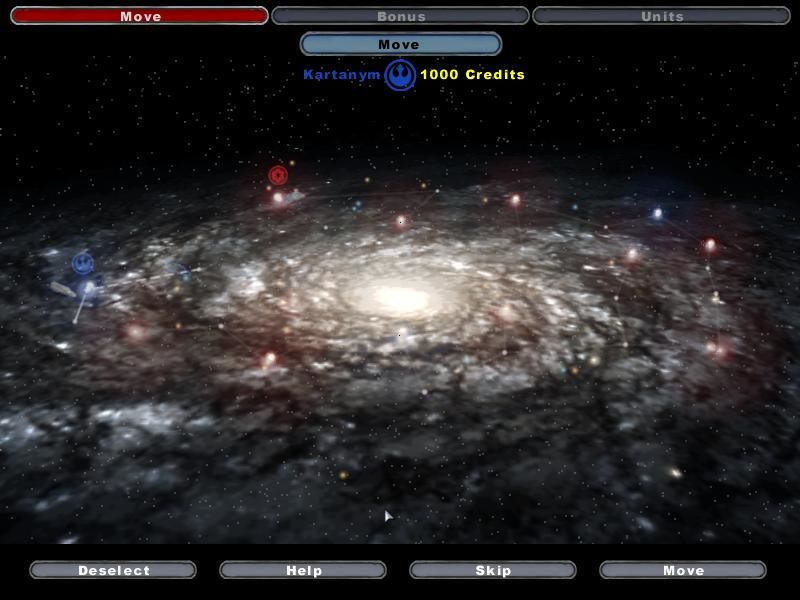 The Galactic Conquest screen in Pandemic's Battlefront II (via Moby Games).