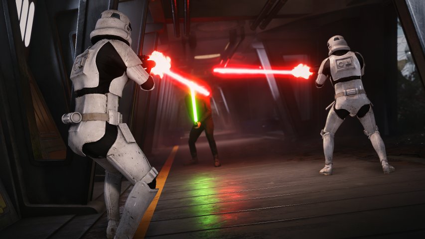 Luke vs. some stormtroopers in Battlefront. Image by Cinematic Captures.