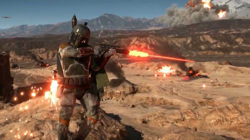 Boba Fett in the Battlefront reveal trailer from 2015.