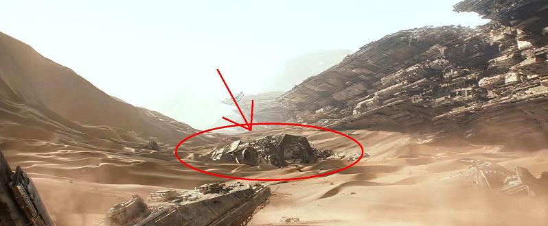 A crashed Imperial Raider on Jakku.