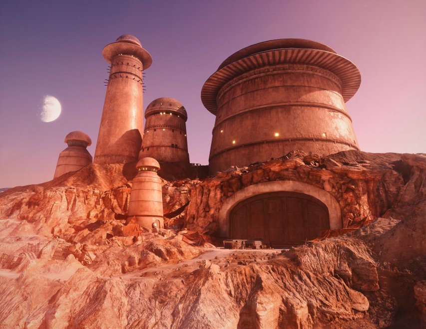 Exterior of Jabba's Palace in Battlefront. Image by Cinematic Captures.