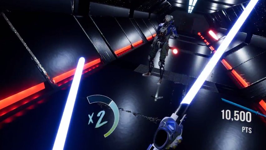 An image from a new Star Wars VR Robo Recall mod.