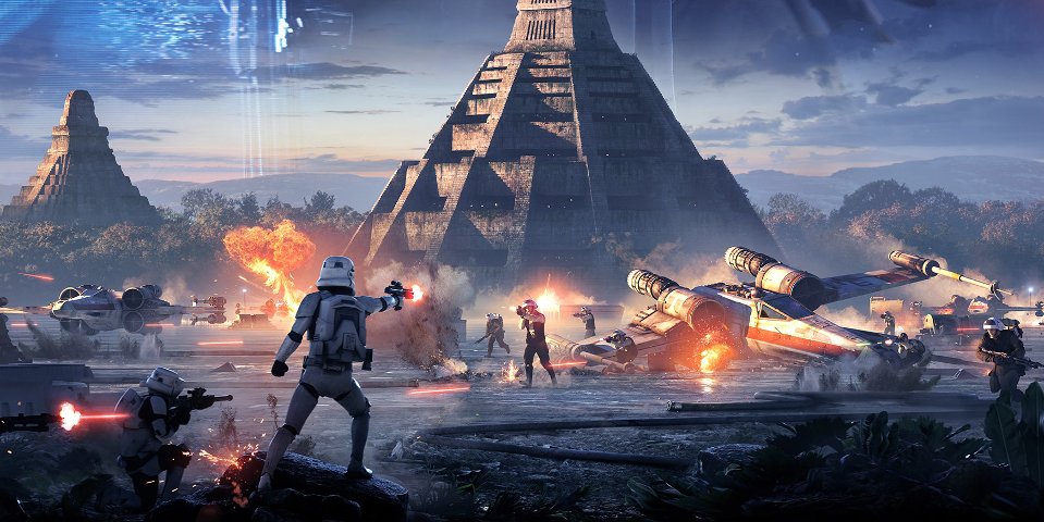 Yavin IV from the Battlefront II key art 