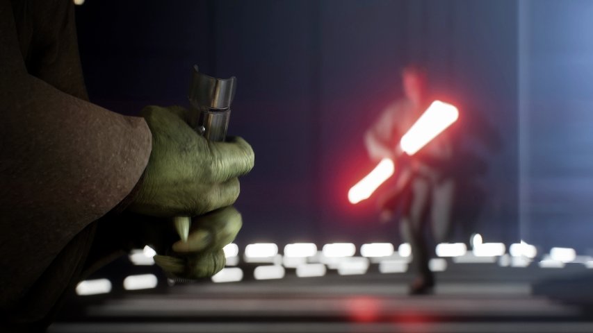 Yoda and Darth Maul in the Battlefront II trailer.