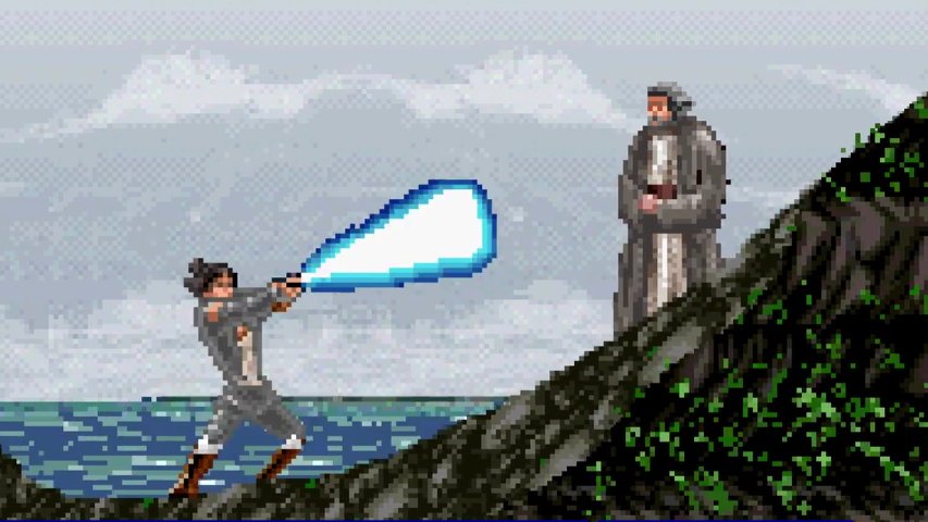 8-bit version of The Last Jedi trailer.